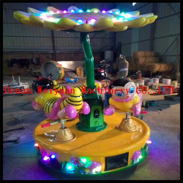3 seats rotating bee carousel
