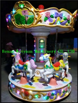 Coin Operated Indoor Amusement Ride Palace 6 Seats Carousel
