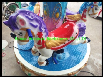 Indoor Mini  Coin Operated Carousel Horse Kids Rides