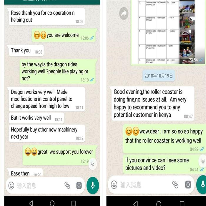 clients good feedback of the sliding dragon rides games