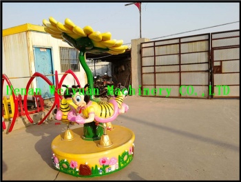 3 Seats Rotating Bee Kids Carousel Horse Musical