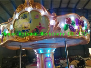 Coin Operated Indoor Amusement Ride Palace 6 Seats Carousel