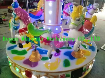 Coin Operated Indoor Amusement Ride Palace 6 Seats Carousel