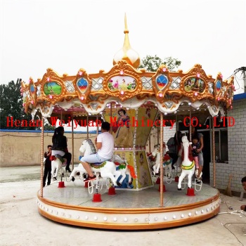 Electric  Carousel Horse 12 Seats Coin Operated Games
