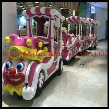 Mall Equipment Battery Clown Trackless Train 16 Seats