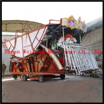 16 seats Kids Amusement  Trailer Mounted Carousel